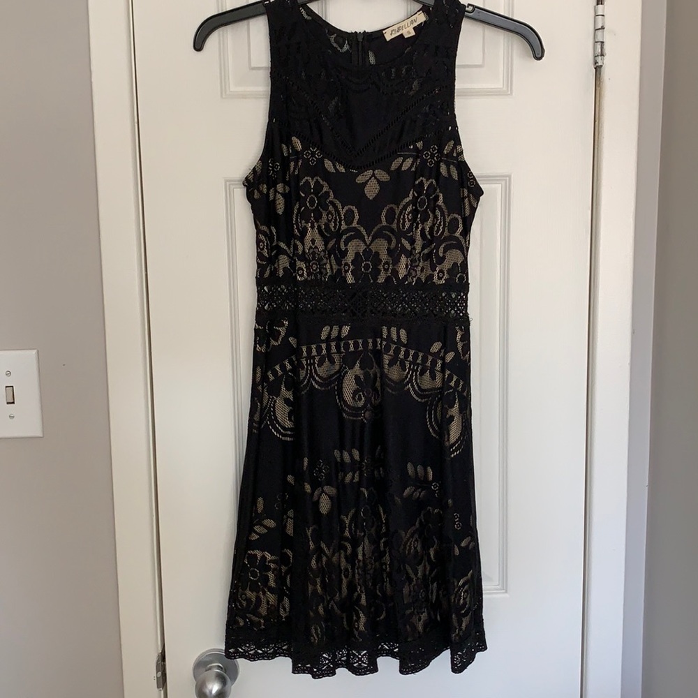 Nude and black party dress